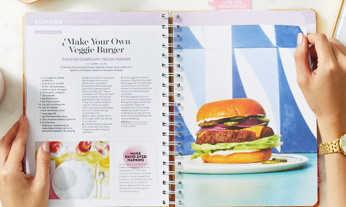 Image of veggie burger recipe from the planner