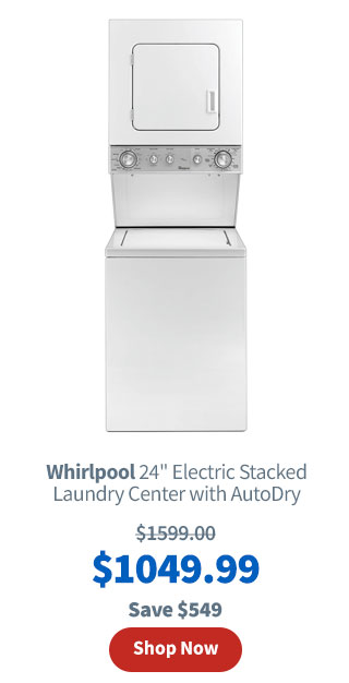 Whirlpool 24 inches Electric Stacked Laundry Center in White with AutoDry