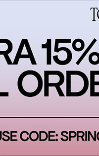 last day to save more. extra 15% off* all orders. use code: spring.  shop women