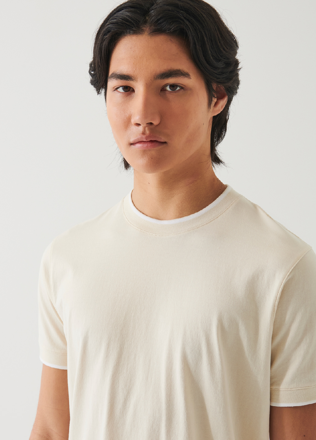 MERCERIZED PIMA COTTON TIPPED T-SHIRT