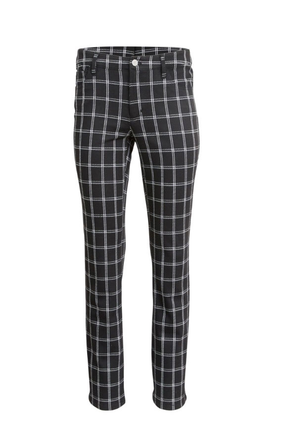 Plaid Lexington Straight-Leg Ponte Pant