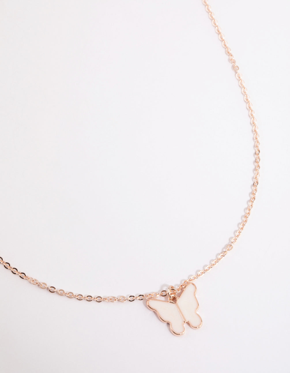 Image of Rose Gold Butterfly Pendant Necklace