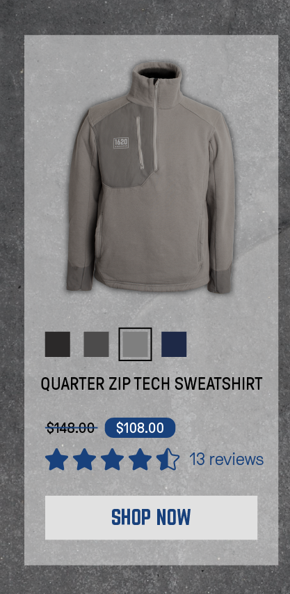 Quarter Zip Tech Sweatshirt in Grey