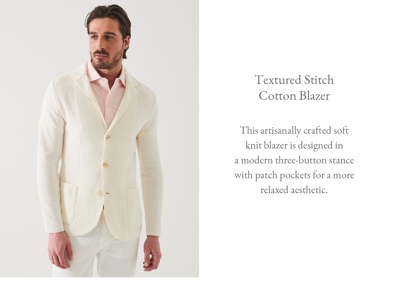 TEXTURED STITCH COTTON BLAZER