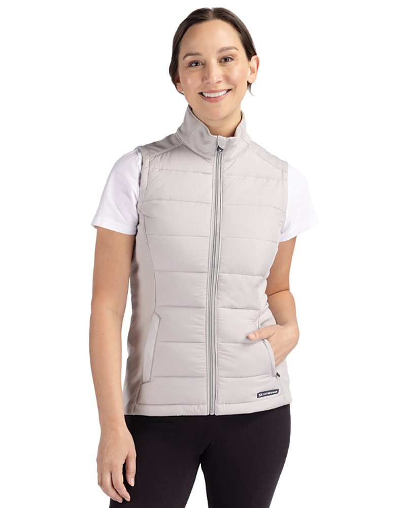 Image of Cutter & Buck Evoke Hybrid Eco Softshell Recycled Womens Full Zip Vest