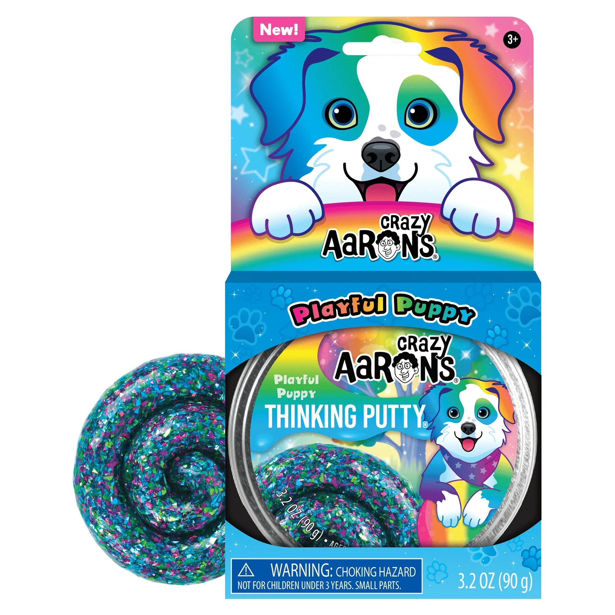 Crazy Aarons Playful Puppy Full Size 4 Inch Thinking Putty Tin