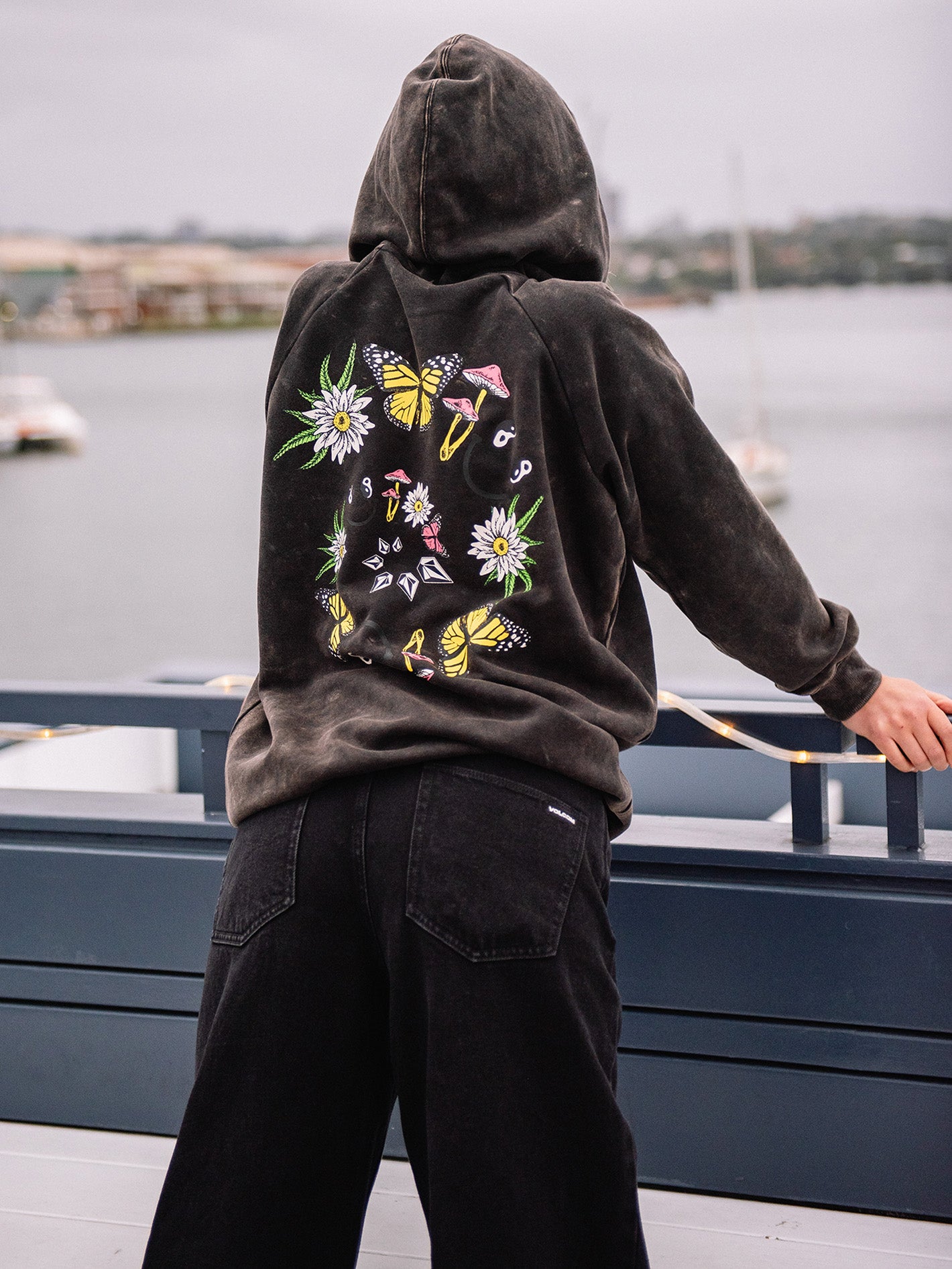 Image of Truly Stoked Boyfriend Hoodie - Black