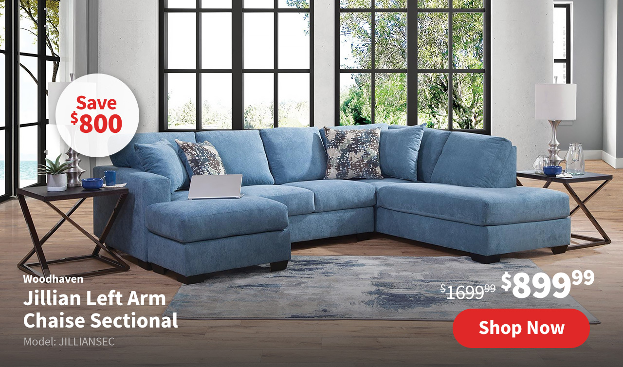 Woodhaven Jillian Left Arm Chaise Sectional