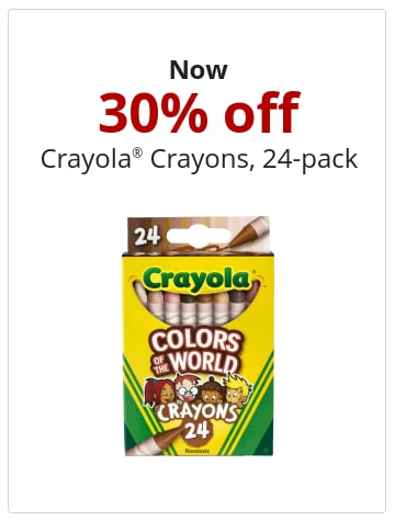 Now 30% off Crayola® Crayons, 24-pack