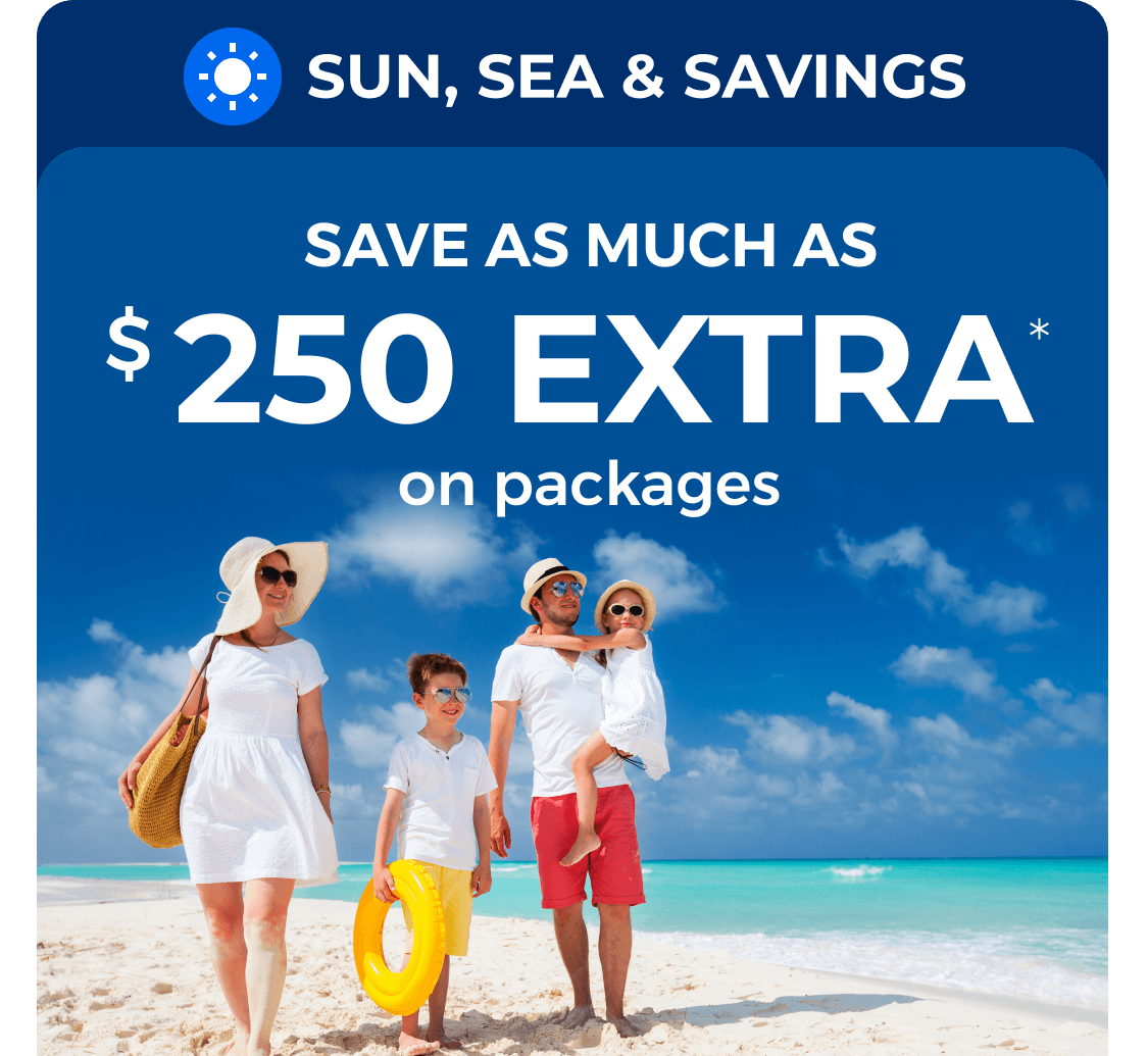 Bundle and save up to $250 on a flight + hotel