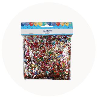 Metallic confetti bag