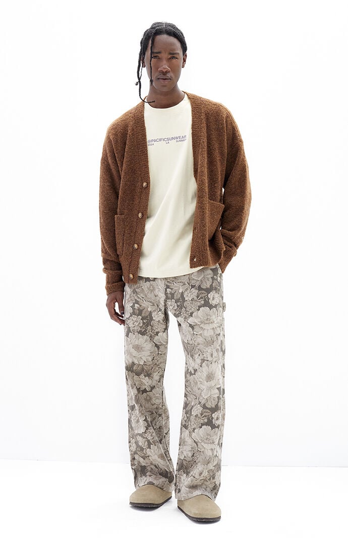 Image: Brown Floral Baggy Carpenter Jeans