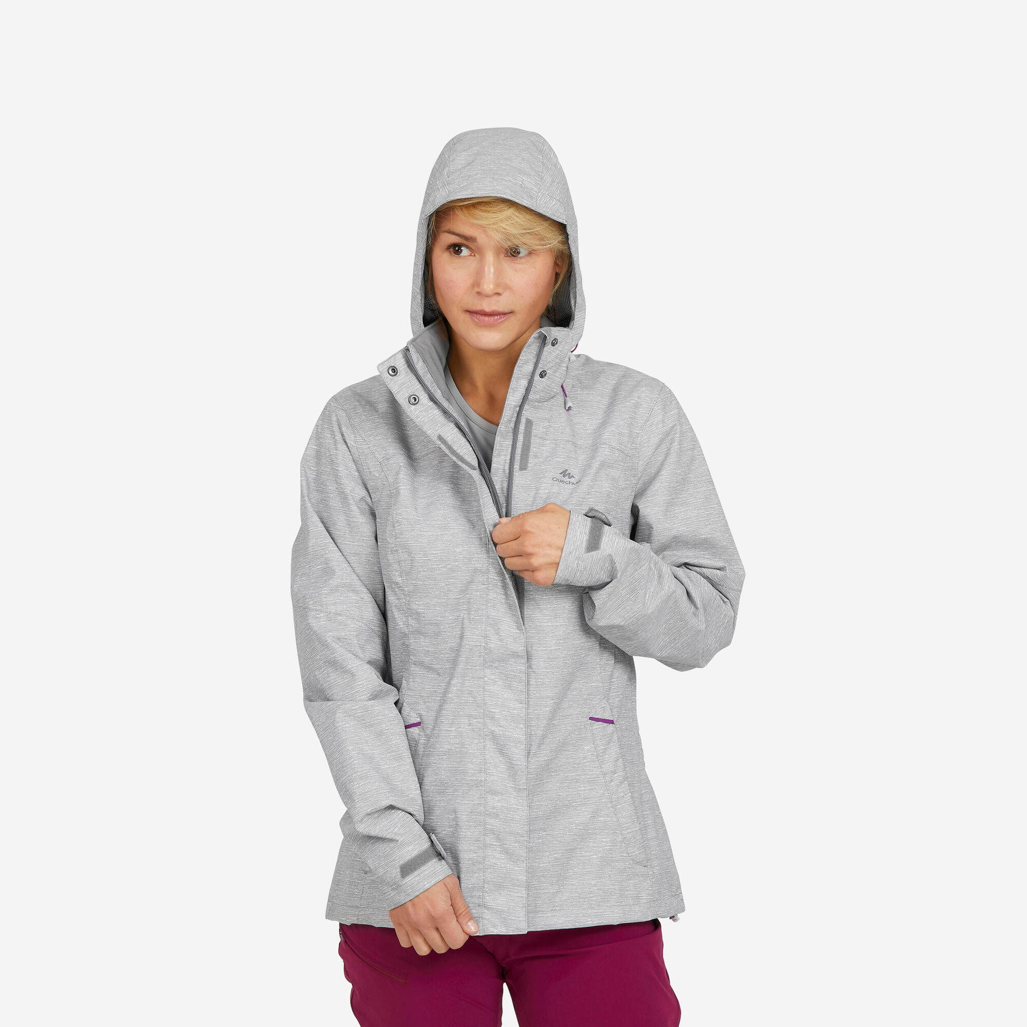 Image of Quechua Women's waterproof mountain walking jacket MH100