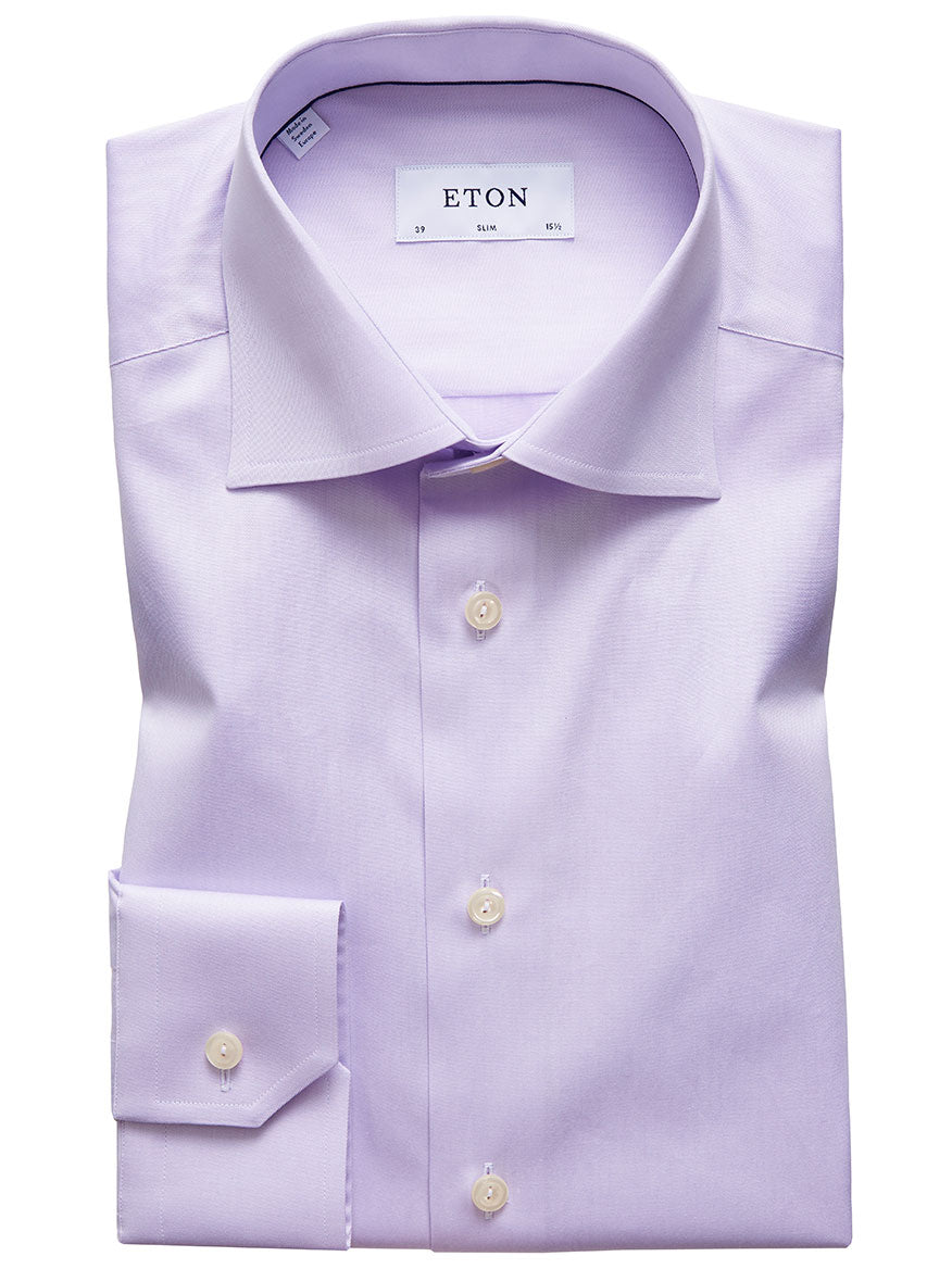 Image of Eton Slim Fit Purple Signature Twill Dress Shirt