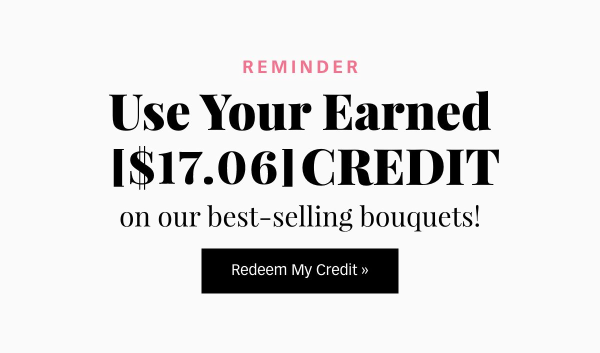 Spend Your [$17.06] Credit! Redeem »