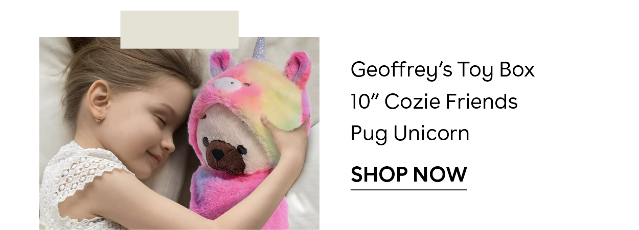 Geoffrey's Toy Box 10 inch Cozie Friends Pug Unicorn