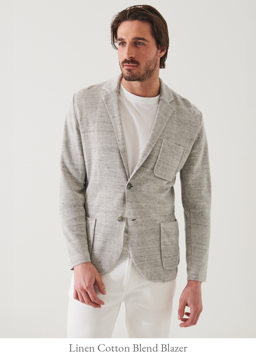 LINEN COTTON BLEND BLAZER