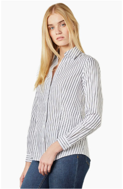 Striped Easy-Care Button-Up Shirt