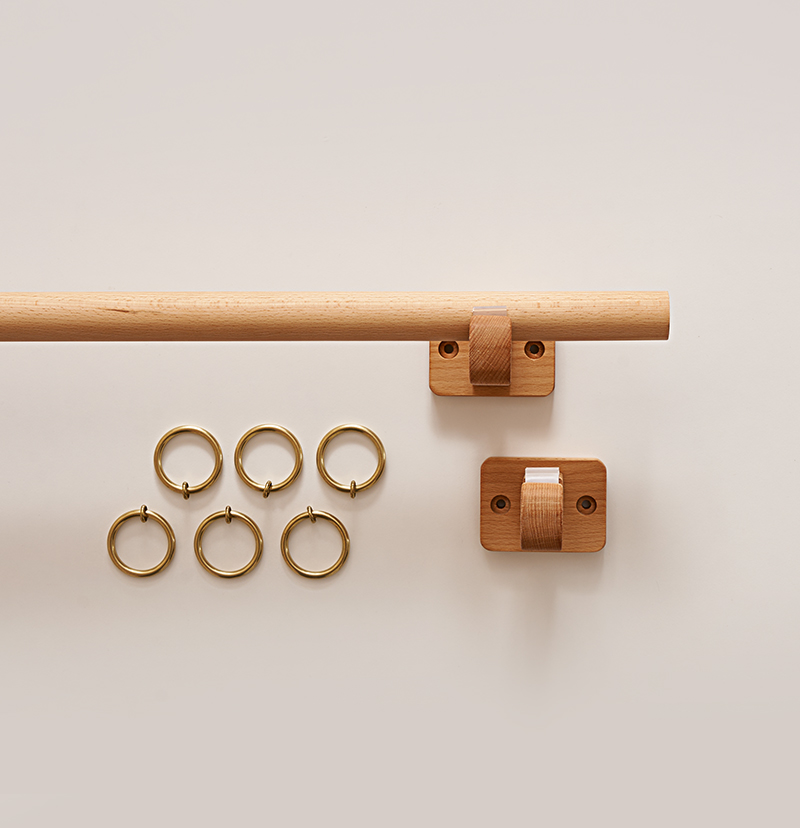 Minimal Beech Wood Curtain Rod