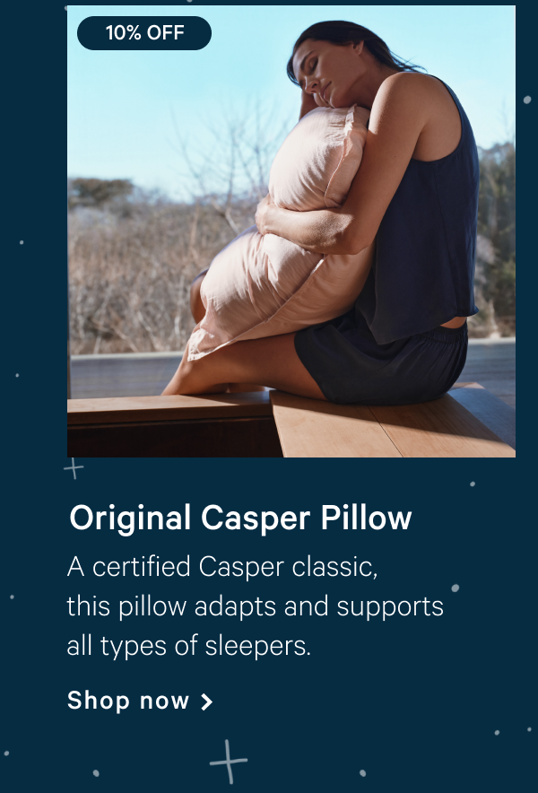 Original Casper Pillow >> [Most Popular] >> A certified Casper classic, this pillow adapts and supports all types of sleepers. >> Shop now >>