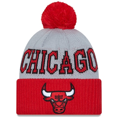  New Era Red/Gray  Tip-Off Two-Tone Cuffed Knit Hat with Pom