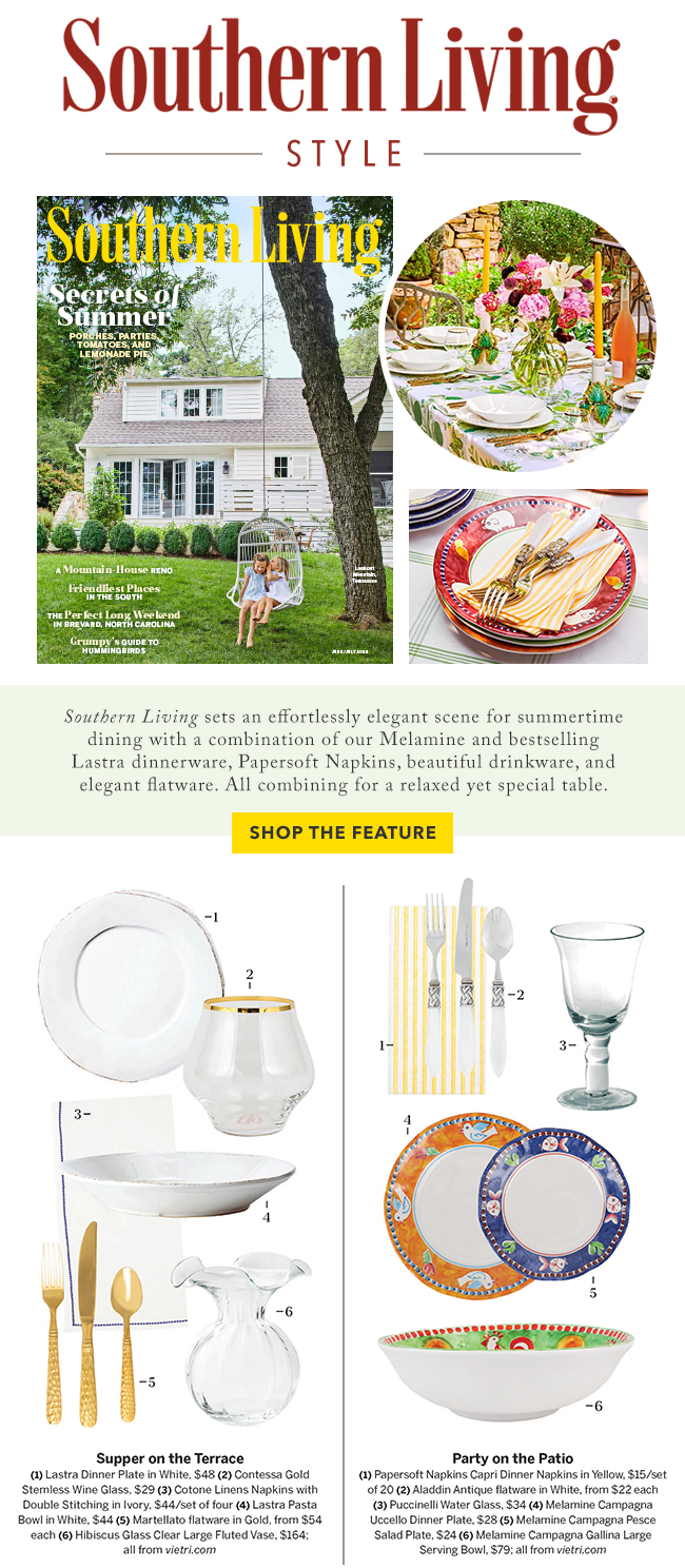 Southern Living sets an effortlessly elegant scene for summertime dining. Shop the feature