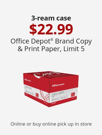 3-ream case 22.99 Office Depot® Brand Copy & Print Paper