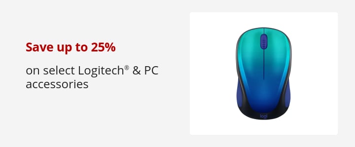 Save up to 25% on select Logitech® & PC accessories