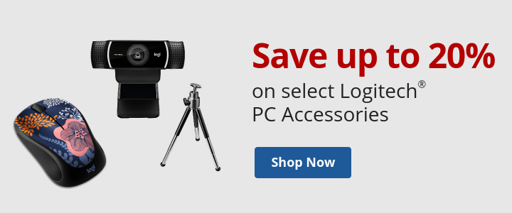 Save up to 20% on Select Logitech PC Accessories