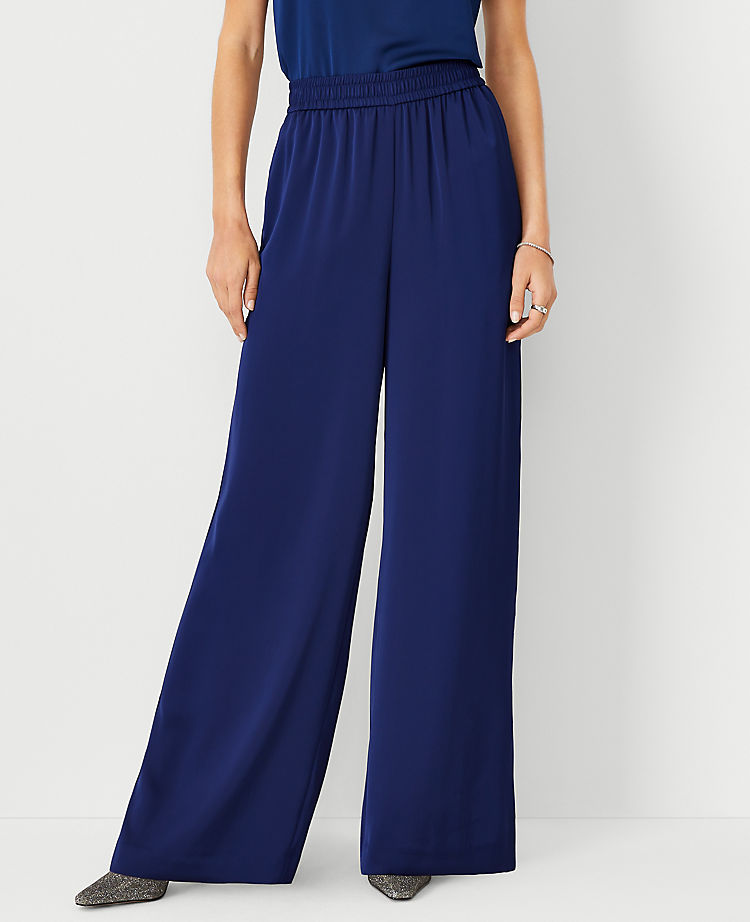 The Easy Wide Leg Pant in Satin