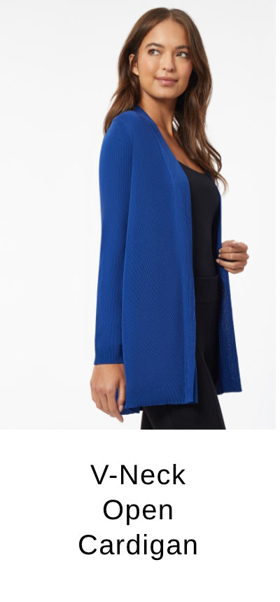 V-Neck Open Cardigan