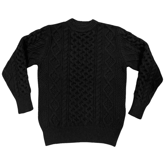 Steve McQueen Black Donegal Irish Wool Sweater