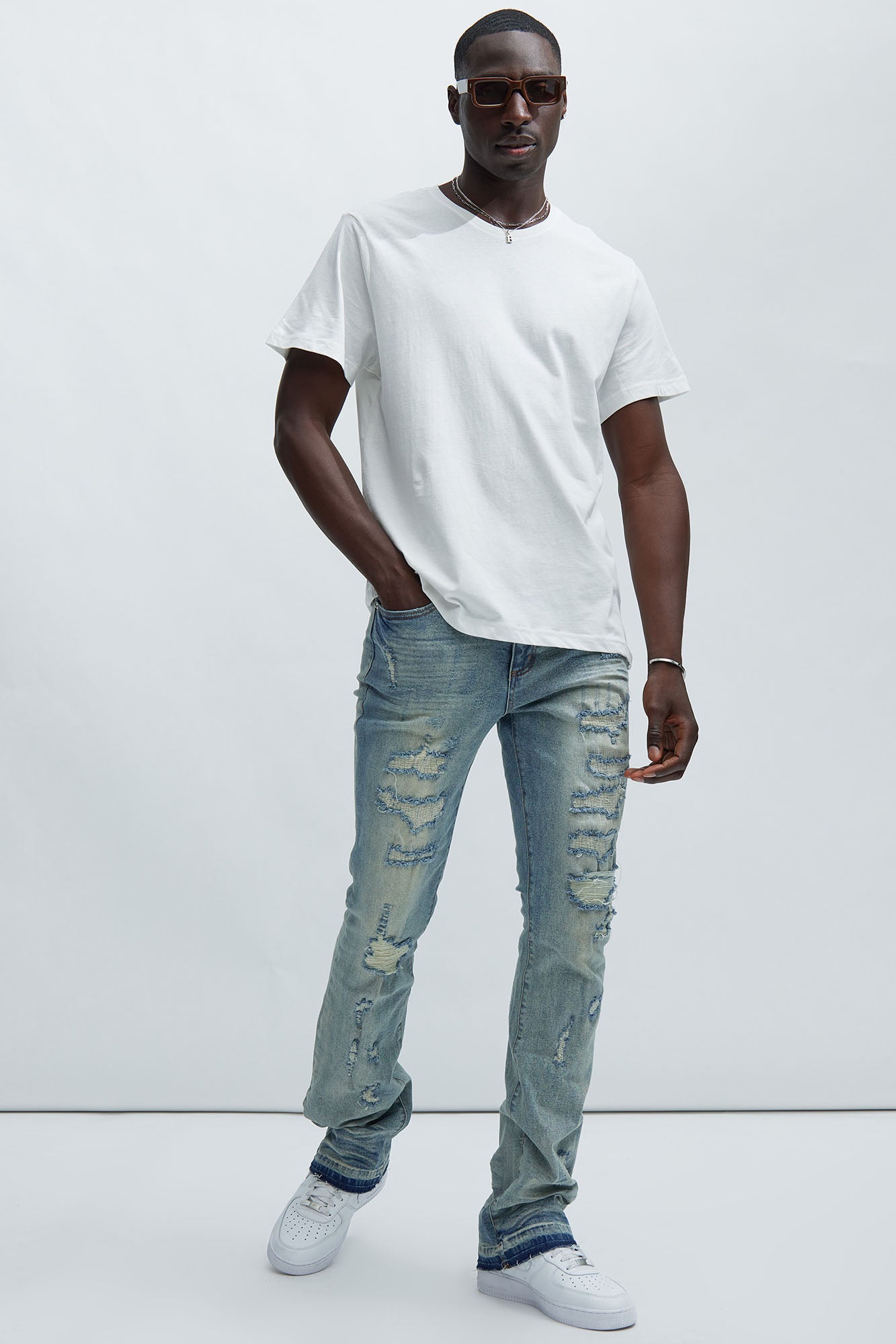 Image of Be Real Stacked Skinny Flare Jeans - Light Wash