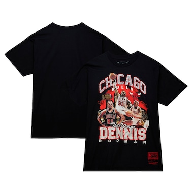  Mitchell & Ness Dennis Rodman Black  Hardwood Classics Bling Concert Player T-Shirt