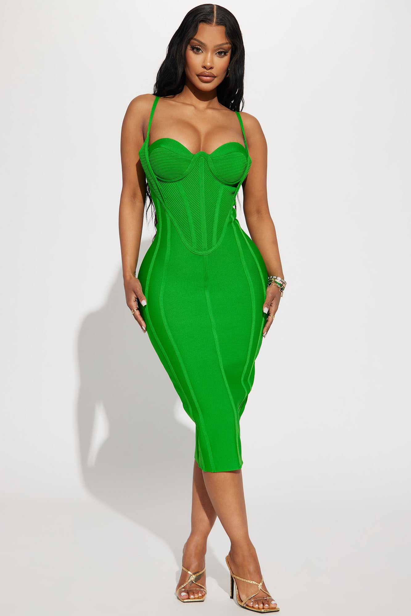 Image of Kash Me In VIP Bandage Dress - Green