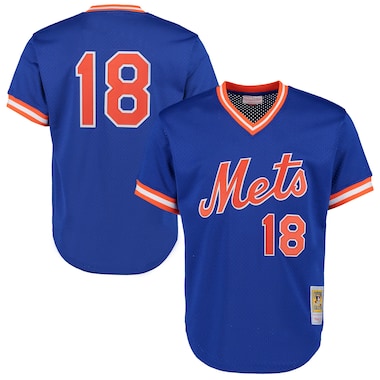  Mitchell & Ness Darryl Strawberry Royal  Cooperstown Mesh Batting Practice Jersey