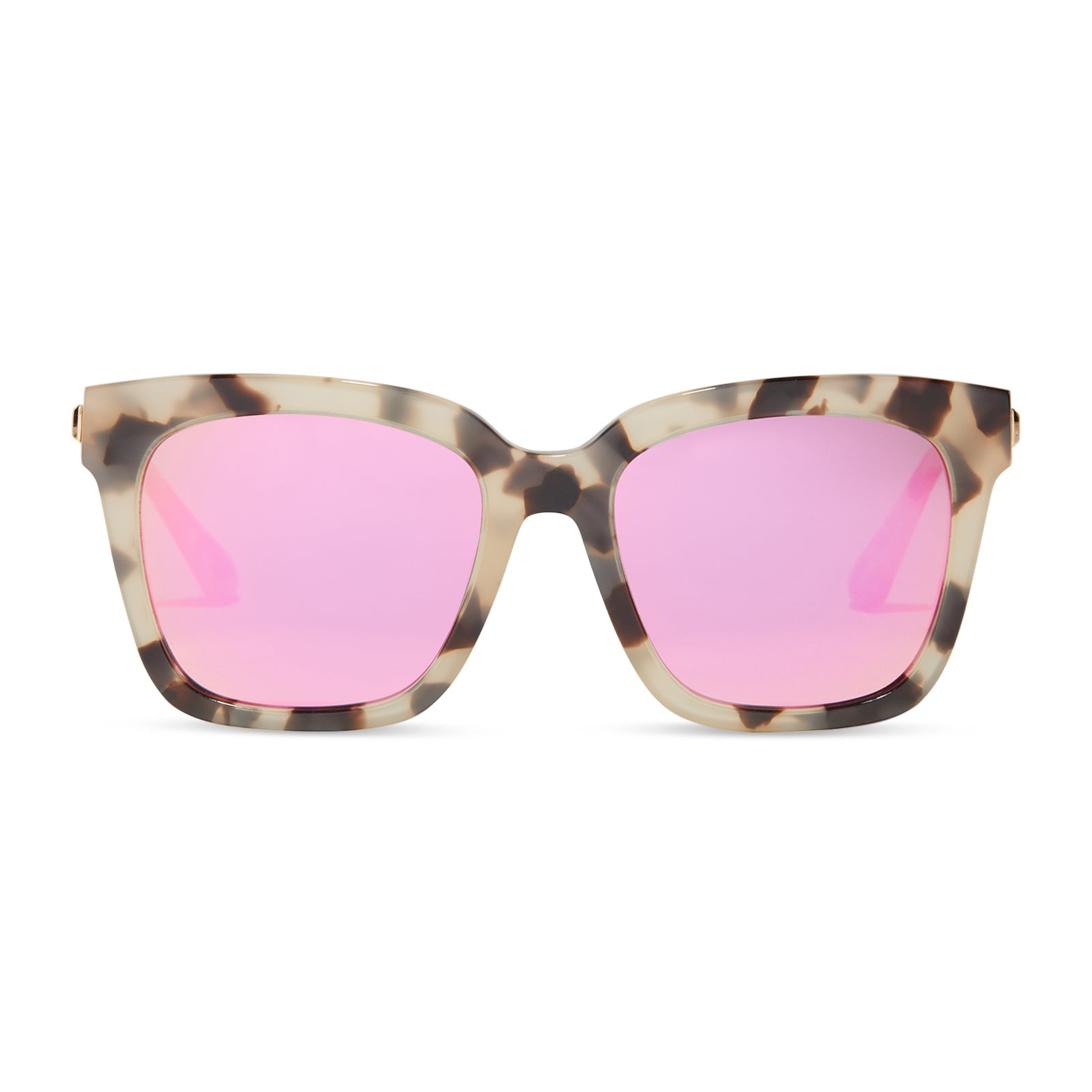 Image of BELLA - CREAM TORTOISE + PINK MIRROR SUNGLASSES