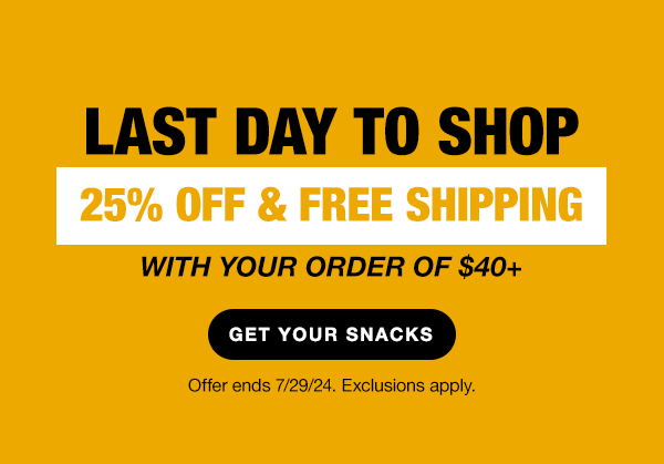 enjoy 25% off plus free shipping on orders $40+