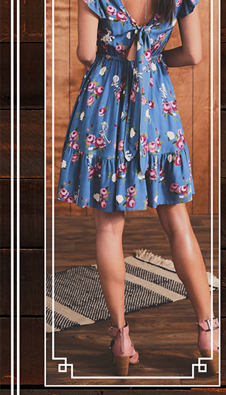 Her Universe Toy Story Woody's Roundup Floral Tie-Back Dress