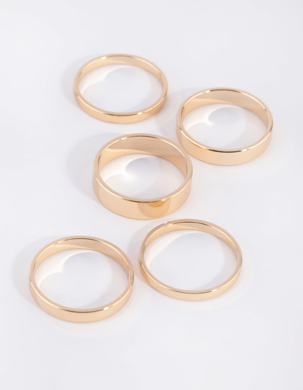 Image of Gold Flat Band Ring 5-Pack