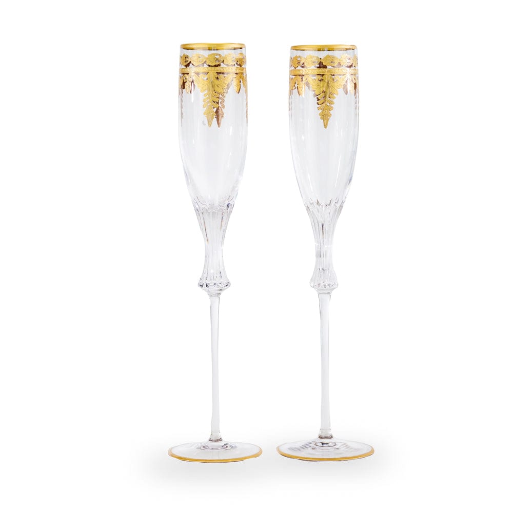 Image of Vetro Gold Wedding Flute Set