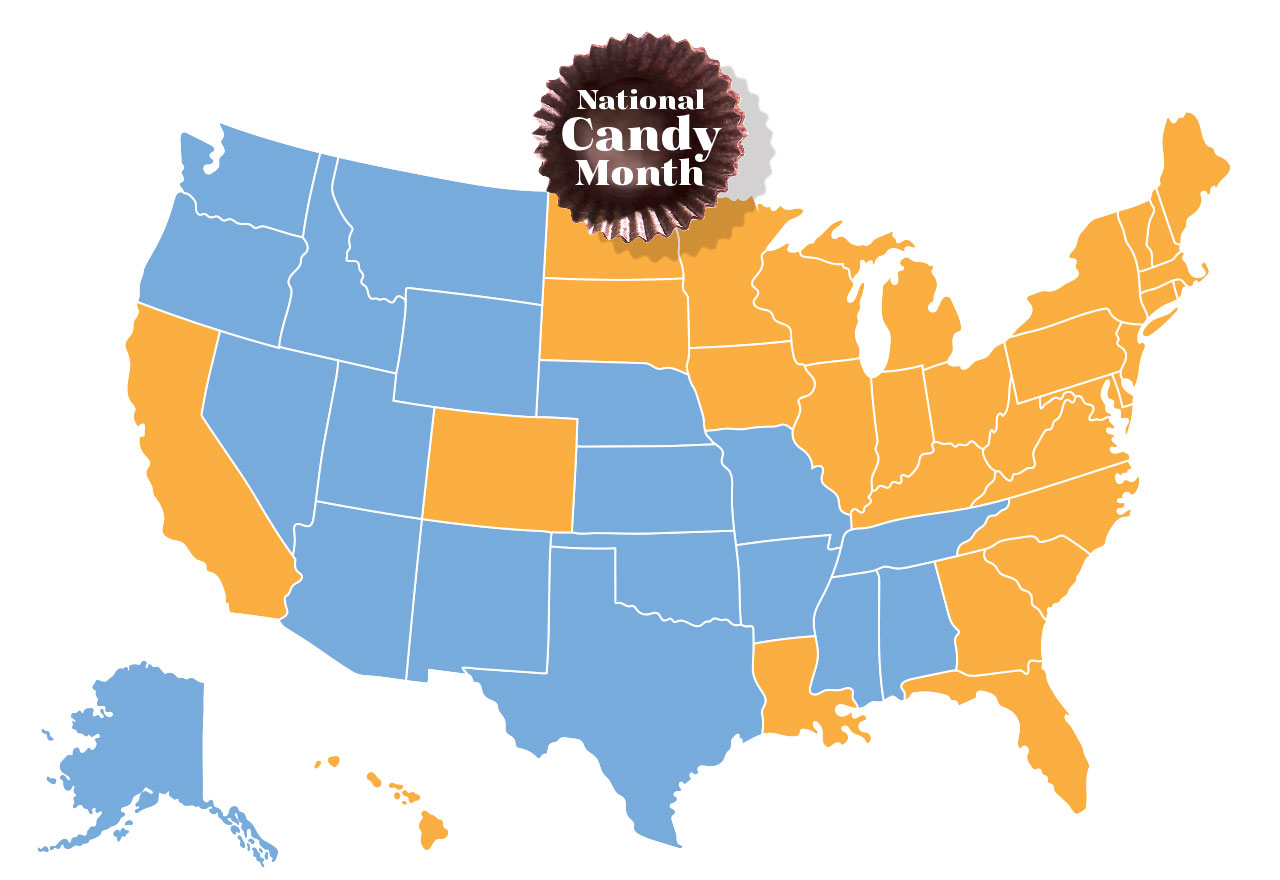 National Candy Month - Candy USA Map