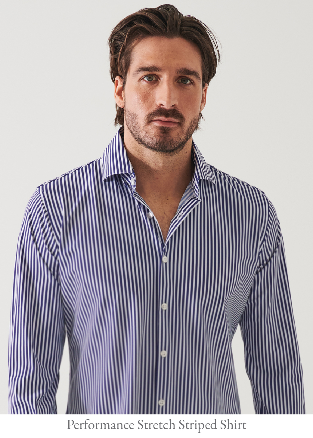 STRIPED NYLON PERFORMANCE LONG SLEEVE SHIRT