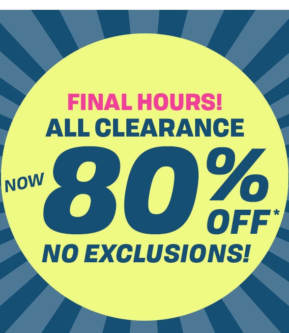 All Clearance 80% off