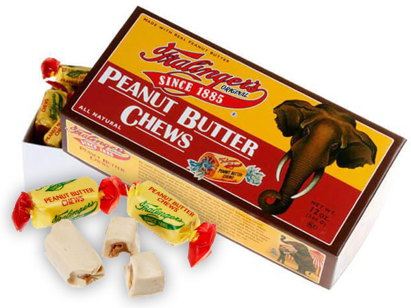 125636 - Fralinger's Peanut Butter Taffy Chews Candy: 12-Ounce Box