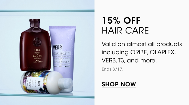 15% off hair care