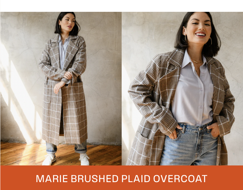 Shop the Marie Brushed Plaid Overcoat