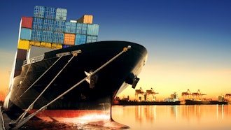 Container Ship At Port And Cargo Plane 000071988275 Large