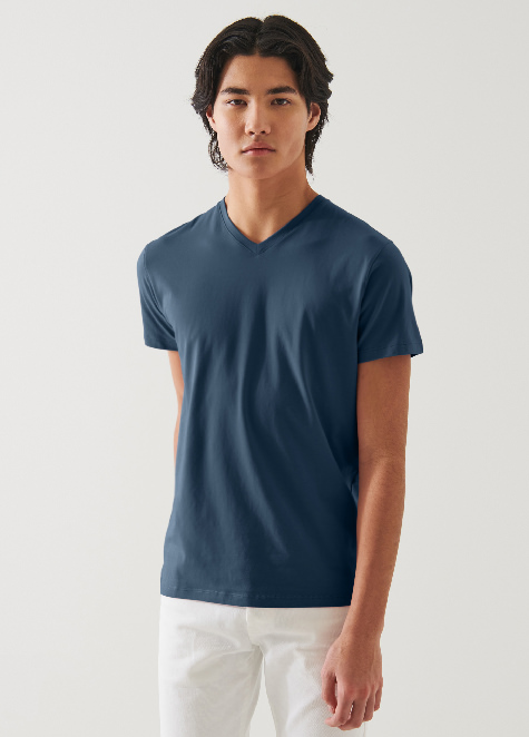 PIMA COTTON STRETCH V-NECK T-SHIRT