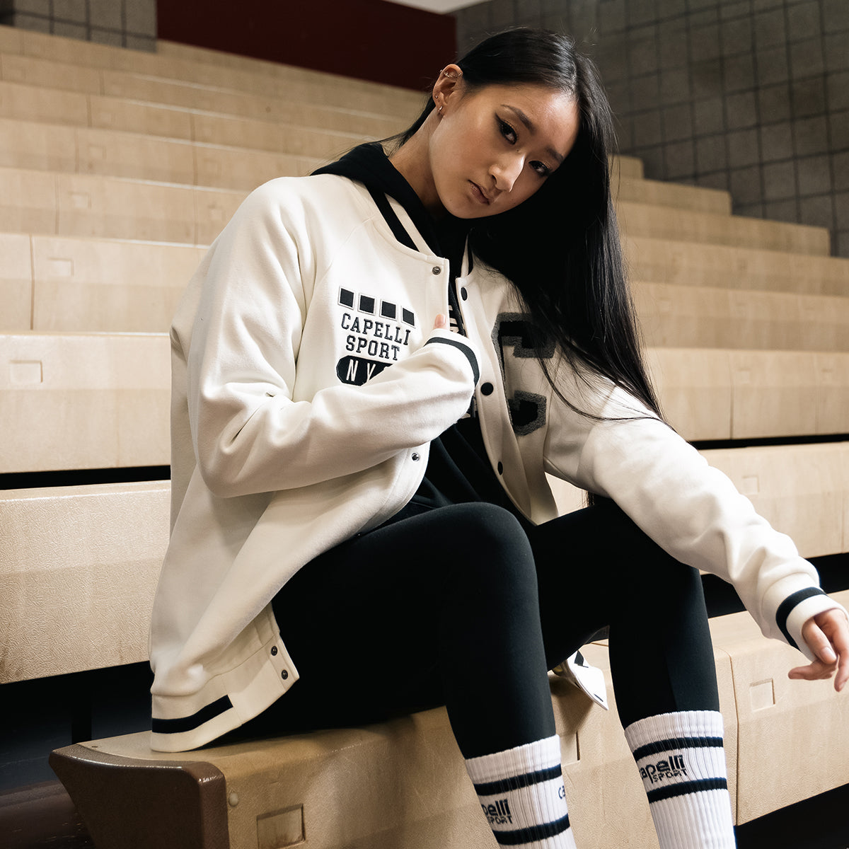 Image of ADULT FLEECE COLLEGIATE BOMBER JACKET